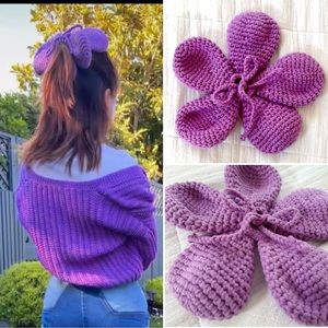 Custom make crochet flower scrunchie